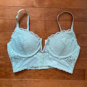 Garage Mint Green V-Wire Lace Bustier